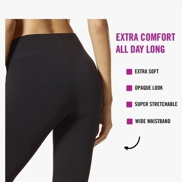 NWT - HUE Women's Cotton Ultra Legging with Wide Waistband, sz XL - Picture 2 of 9